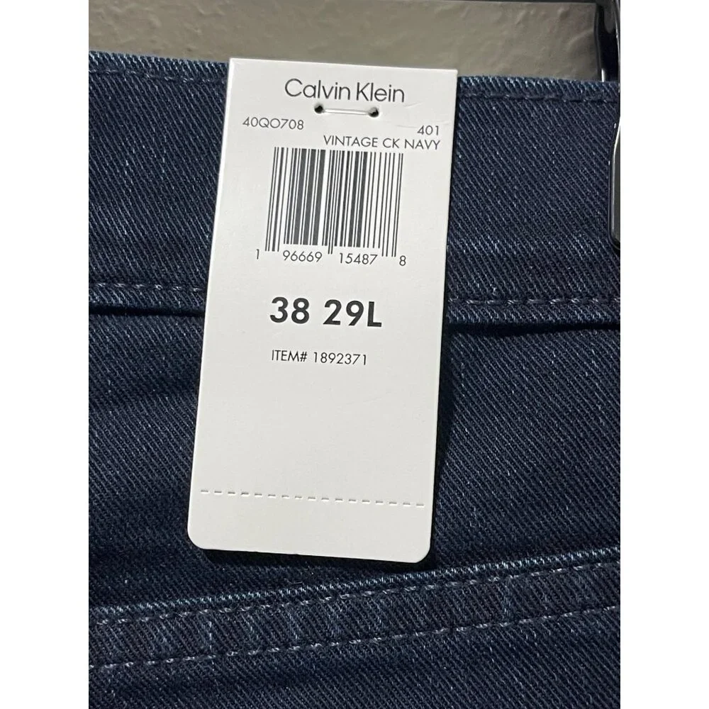 Calvin Klein NWT Men's Classic 5-Pocket Stretch Straight Fit W38xL29 Denim Jean - Picture 11 of 16